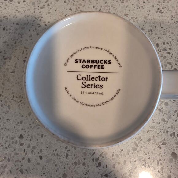 Starbucks 2010 Pikes Place Market Coffee Tea Mug 16 fl oz Tan Brown - Picture 4 of 4